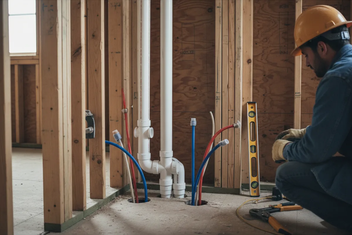 Drain and supply rough-in during Garbage Disposal Repair in Bulpitt